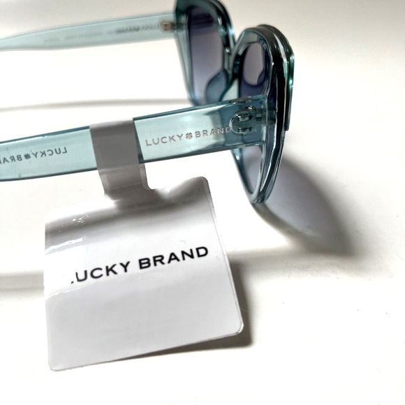 New Original LUCKY BRAND Sunglasses Green Crystal Cat Eye Translucid Acetate - Picture 4 of 7